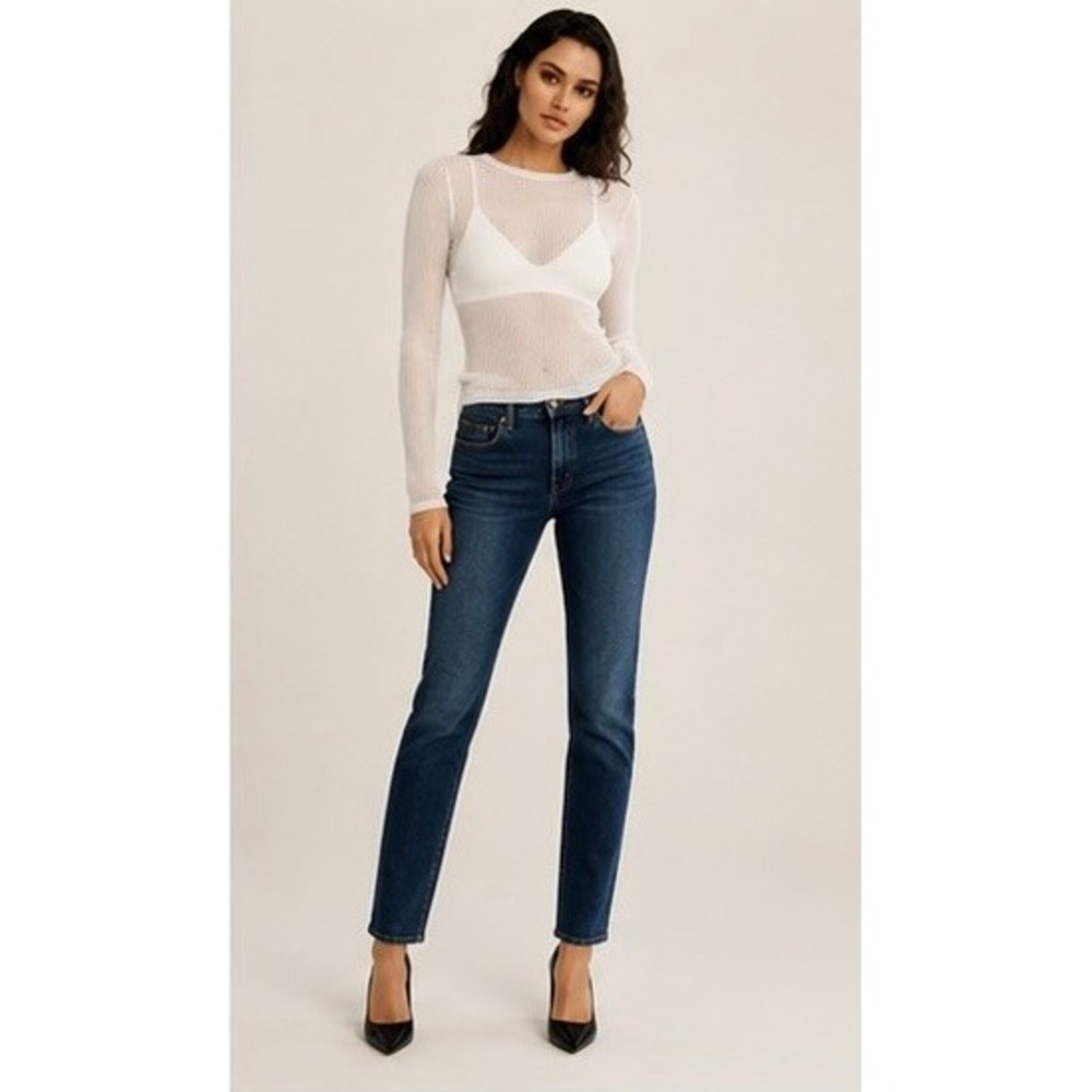 Free People X Daily Blue Manya in Legacy Dark Wash Straight Stretch Sz:25 NWT